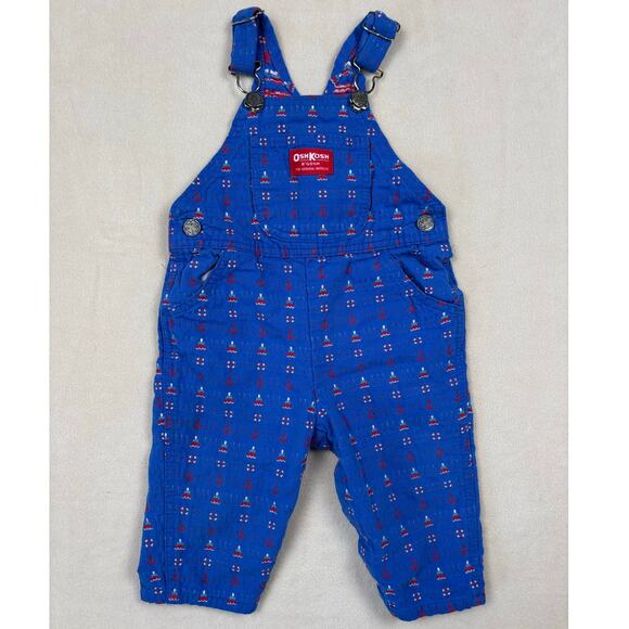 VINTAGE Oshkosh B'Gosh nautical overalls 18M EUC Made in USA 100% cotton - Picture 1 of 8